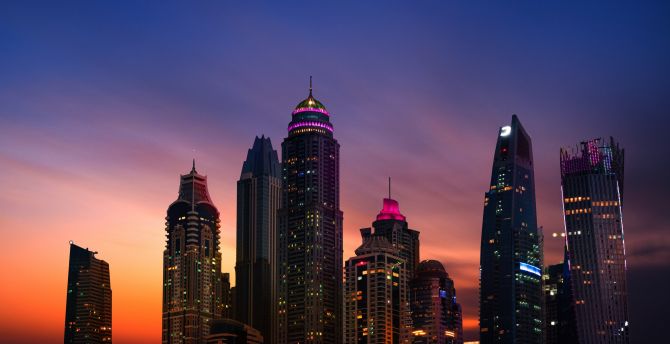 Skyscrapers, high towers, Dubai, city wallpaper