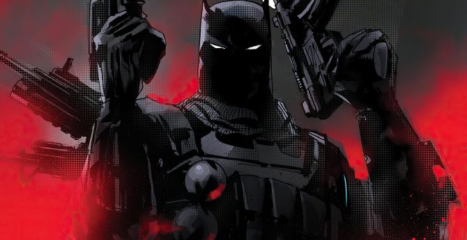 Dark, batman with guns, superhero, 2020 wallpaper