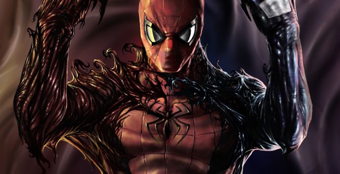 Carnage, venom, spider-man, artwork wallpaper