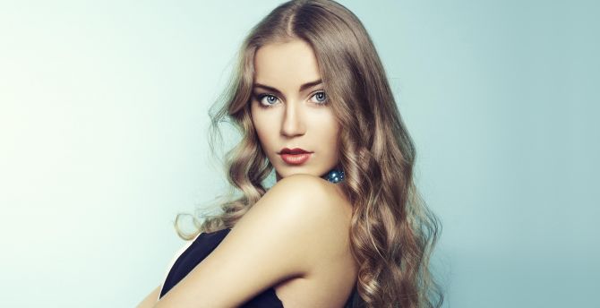Arina Postnikova, curly hair, actress, girl model wallpaper