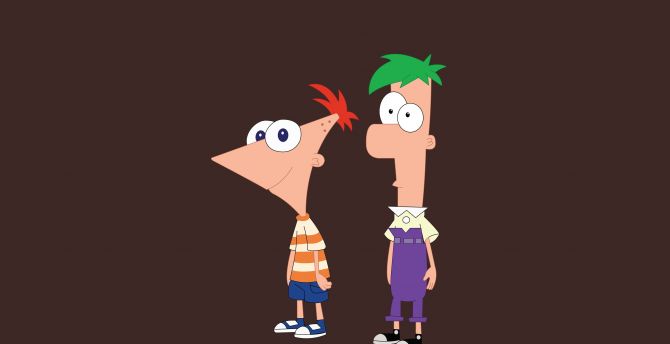 Phineas and Ferb, animated, minimal, tv show wallpaper