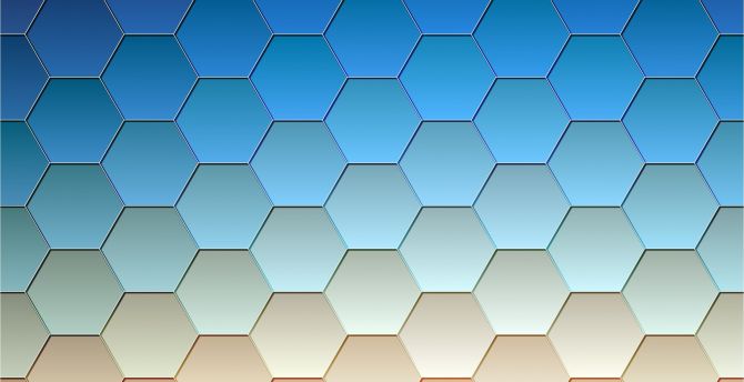 Hexagonal grid, gradient, abstract wallpaper