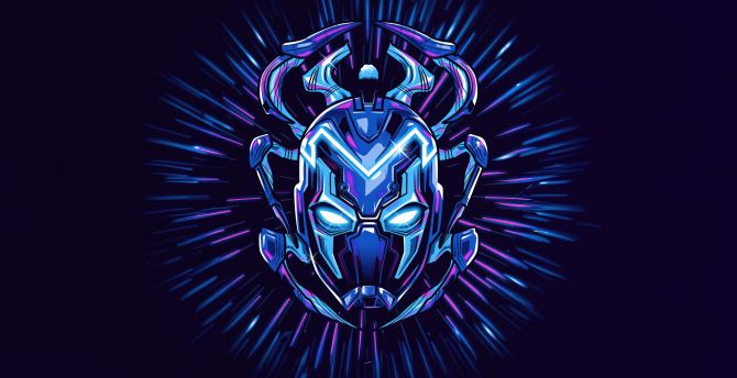 Blue Beetle's logo, minimal wallpaper