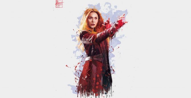 Scarlet witch, Avengers: infinity war, artwork, 2018 wallpaper