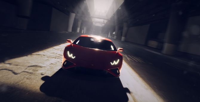 2022, Red Lamborghini Huracan EVO RWD, sportcar wallpaper
