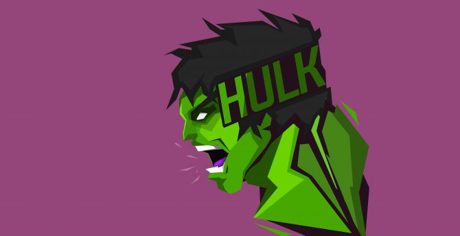 Hulk, superhero, art, minimal, headshot wallpaper