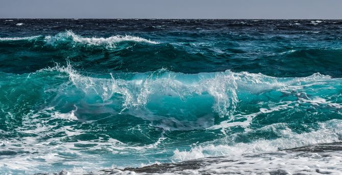 Blue, sea wave, shore, water wallpaper