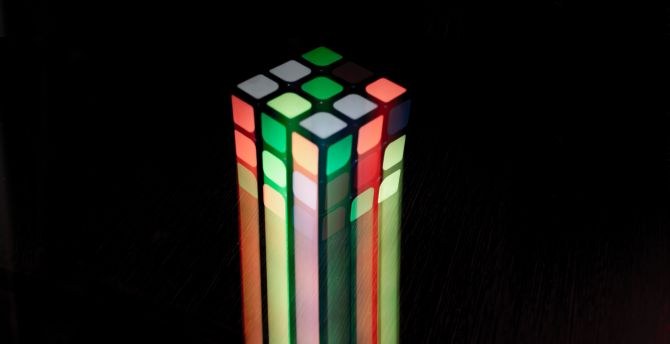 Wallpaper rubik's cube, colorful, light trail desktop wallpaper, hd image,  picture, background, f9b246 | wallpapersmug
