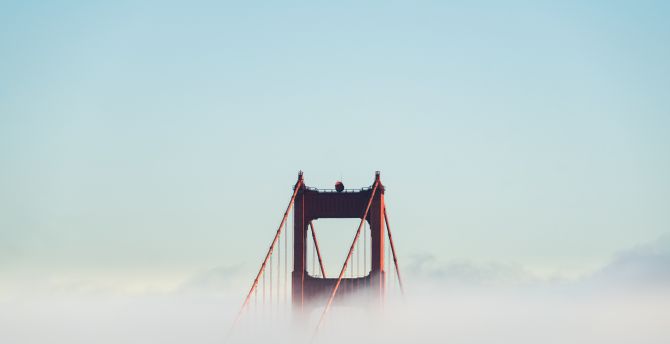 Golden Gate Bridge, fog, bridge wallpaper