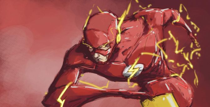 Artwork, superhero, Flash, the fastest man wallpaper