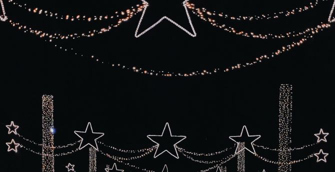 2019 Christmas, decorations, inscription, minimal, dark wallpaper