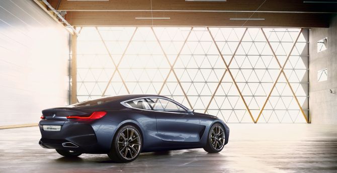 Luxurious car, showroom, BMW concept 8 series wallpaper