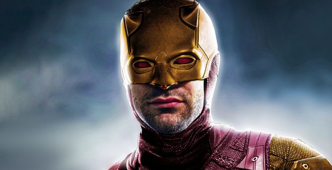 Daredevil, Red-golden mask, superhero, 2023 wallpaper