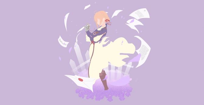 Minimal, Violet Evergarden, anime wallpaper