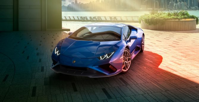 Blue Lamborghini Huracan, 2020 wallpaper