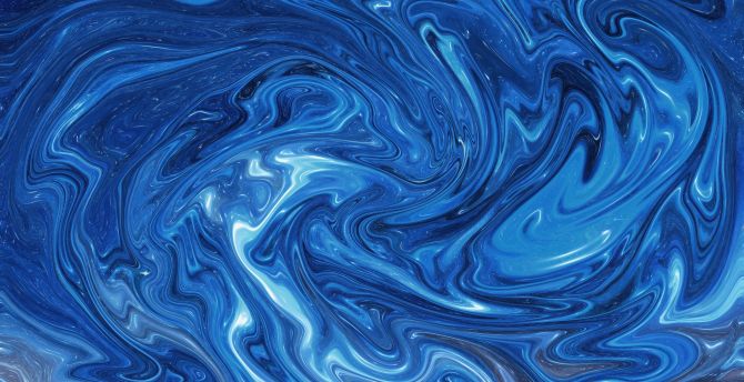Abstract, blue liquid mixture, pattern wallpaper