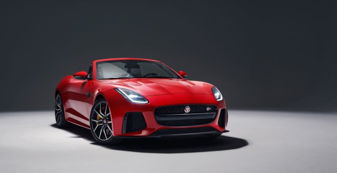 2018, Jaguar F-TYPE SVR, red, front wallpaper