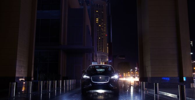 Luxury Sedan, dark, Jaguar F-Pace wallpaper