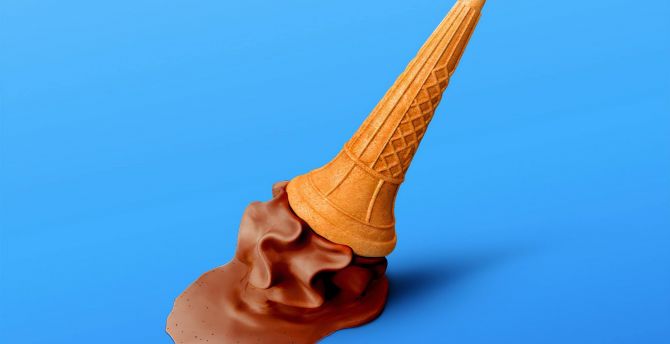 Ice cream cone, summer wallpaper