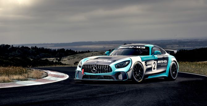 Mercedes-AMG GT4, sports car, 2019 wallpaper