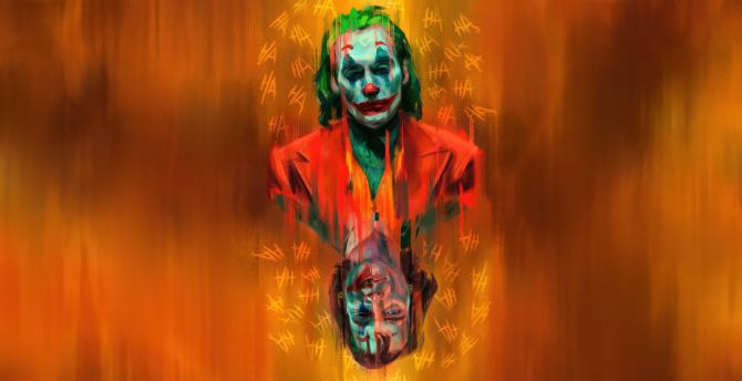 The Joker's sad mood, art wallpaper
