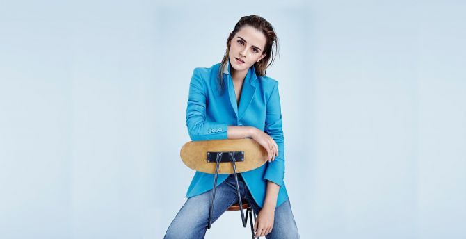 Emma Watson, sit, chair, photoshoot wallpaper