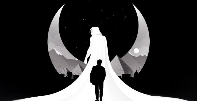 Moon Knight, TV show, dark and silhouette, art wallpaper