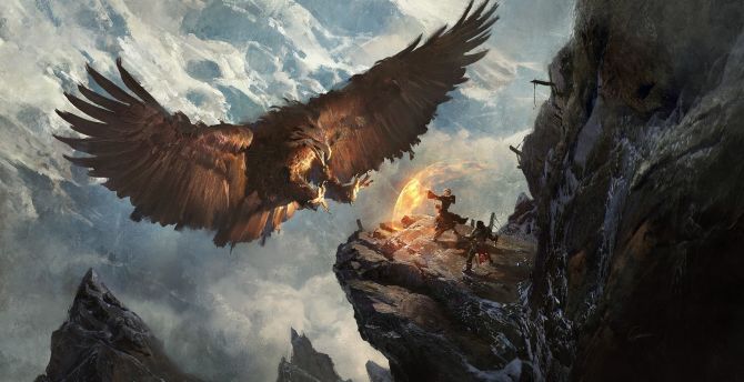 Eagle, fantasy, warrior, art wallpaper
