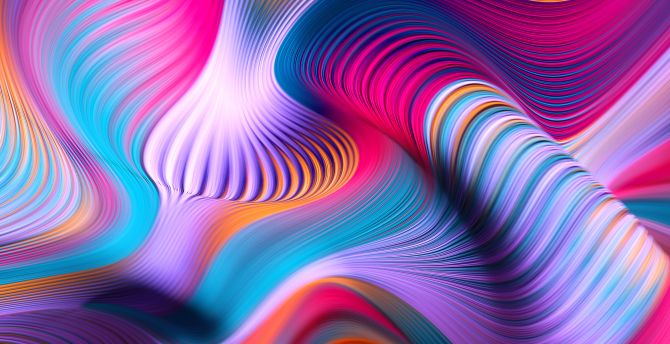 Wavy stripes, artwork, abstraction, colorful wallpaper