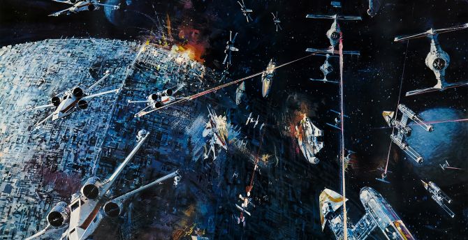 Star Wars, spacecraft, war, 1977 movie, poster wallpaper