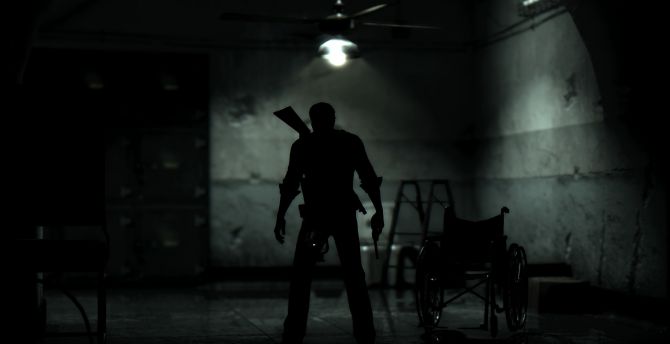 Dark, the evil within 2, man with gun, video game wallpaper
