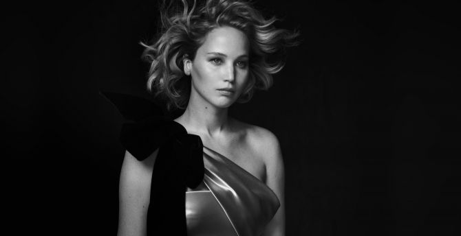Jennifer Lawrence, Vanity Fair, monochrome wallpaper