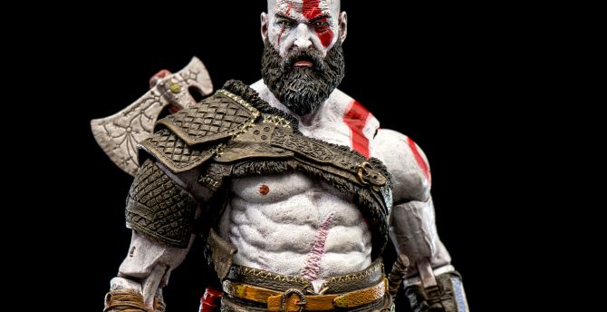 Kratos, god of war, warrior, video game, figure, model wallpaper