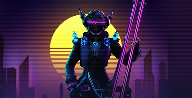 Girl warrior, armour suit, Cyberpunk, digital art wallpaper