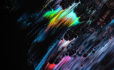 Colorful, abstract, black spots, shine