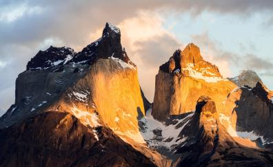 Golden peak, Torres del Paine National Park, Chile