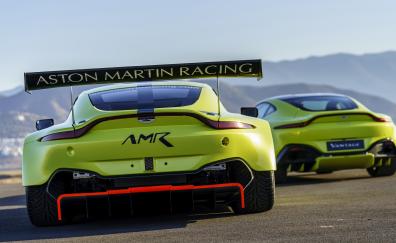 Racing cars, aston martin, rear