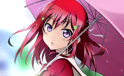 Cute, anime girl, umbrella, Tomoyo Kanzaki