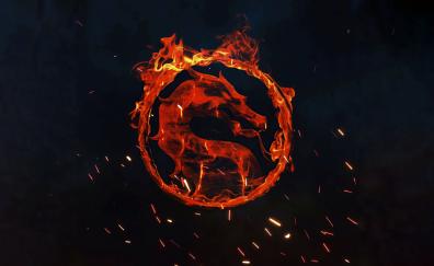 Mortal Kombat, fire, logo