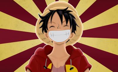 Pirate, Monkey D. Luffy, One Piece, anime, big smile