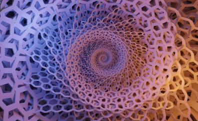 Hexagonal Spiral, abstract, pattern, art