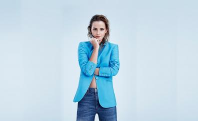 Emma Watson, blue jeans and blazer
