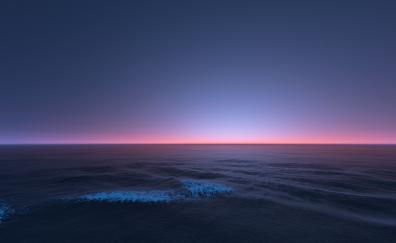 Horizon, seascape, beautiful sunset