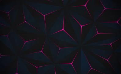 Abstract, triangle, edges, glow, dark