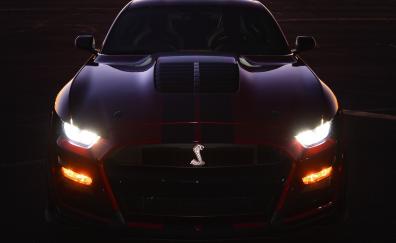 2020 car, Ford Mustang Shelby GT500, dark, muscle car