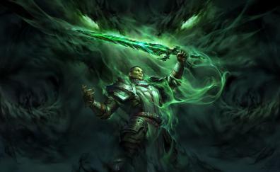 Diablo Immortal, online game, 2023 villain character, green clouds