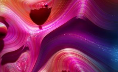 Vibrant colors, bright, waves, abstract, spirals