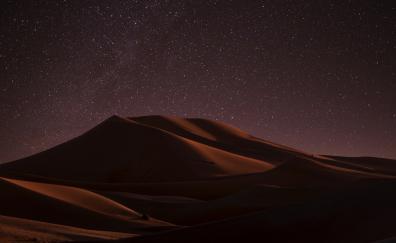 Desert, nighttime, stars, skyline