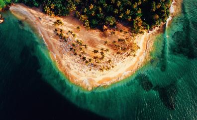 Curvy coast, aerial view, nature