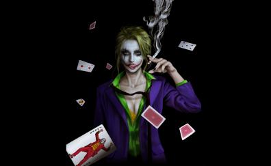 Joker girl and cards, fan art, 2022